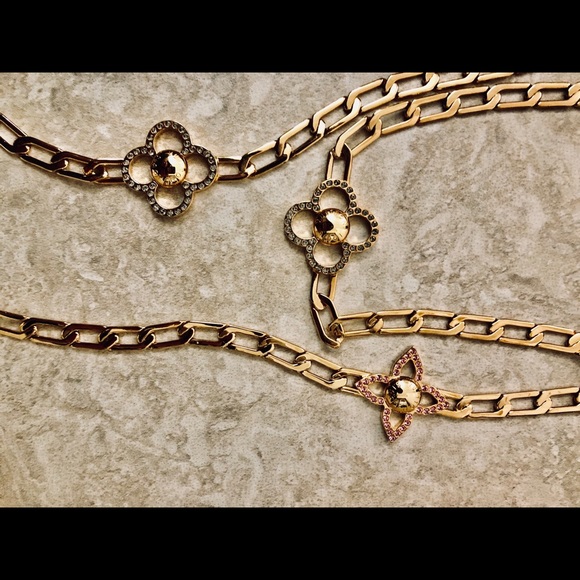 RARE Louis Vuitton gold chain w/ Swarovski emblems - Picture 5 of 6